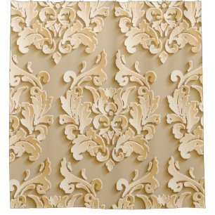 Rideaux De Douche Elégant motif de Damas Vintage texture