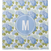 Rideaux De Douche Élégant Motif de fleurs d'hydragea bleu (Devant)