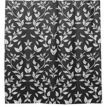 Élégant motif floral noir et blanc