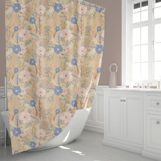 Rideaux De Douche Élégant motif floral rose