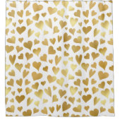 Rideaux De Douche Élégant Motif Glam Gold Hearts (Devant)