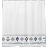 Rideaux De Douche Élégant Motif mongol bleu et gris (Devant)