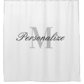 Rideaux De Douche Élégant nom personnalisé monogramme noir et blanc (Devant)