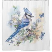 Rideaux De Douche Élégant Papillons Jay Bleu Peinture (Devant)