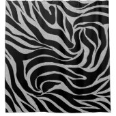 Rideaux De Douche Elégant Parties scintillant noire Silver Zebra Pos (Devant)