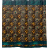 Rideaux De Douche Elégant Peacock Feathers Metallic Turquoise Chic (Devant)