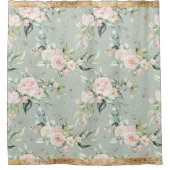 Rideaux De Douche Elégant Pink Blush Gold Eucalyptus Sage (Devant)