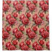 Rideaux De Douche Elegant Pink Red Roses Shower Curtain (Devant)