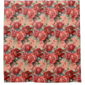 Rideaux De Douche Elegant Pink Red Roses Shower Curtain (Devant)
