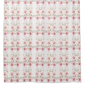 Rideaux De Douche Elegant Pink White Floral Shower Curtain (Devant)