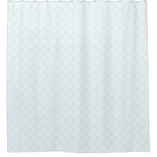 Rideaux De Douche Élégant point Polka blanc avec Touche bleue