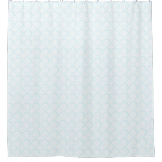 Rideaux De Douche Élégant point Polka blanc avec Touche bleue (Devant)