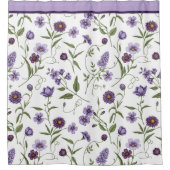 Rideaux De Douche Élégant Purple Floral Botanique (Devant)