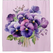 Rideaux De Douche Elegant Purple Pansy Shower Curtain (Devant)