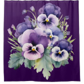 Rideaux De Douche Elegant Purple Pansy Shower Curtain (Devant)