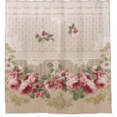 Rideaux De Douche Élégant romantique victorien rose floral (Devant)