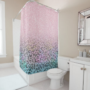 Rideaux De Douche Élégant Rose Gold Iridescente Parties scintillant 