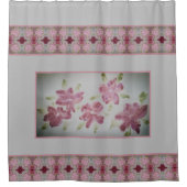 Rideaux De Douche Elégant rose gris et bordeaux (Devant)