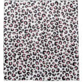 Rideaux De Douche Élégant Rose Léopard Noir Motif (Devant)