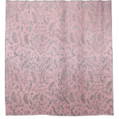Rideaux De Douche Élégant rose pâle Parties scintillant argent Motif (Devant)