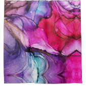 Rideaux De Douche Élégant rose violet marbré Art Abstrait (Devant)