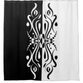 Rideaux De Douche Élégant style arlequin Abstrait noir et blanc (Devant)