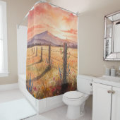 Rideaux De Douche Elegant Sunset Wildflower Scene (En situation)