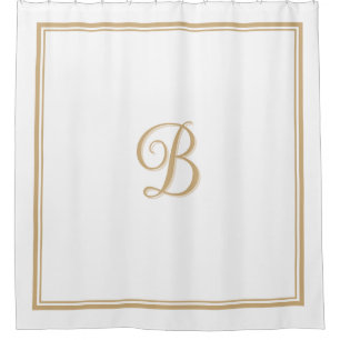 Rideaux De Douche Élégant Tan Double bordure Monogramme
