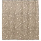Rideaux De Douche Elegant Taupe Brown Floral (Devant)