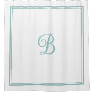 Rideaux De Douche Élégant Turquoise Double bordure Monogramme
