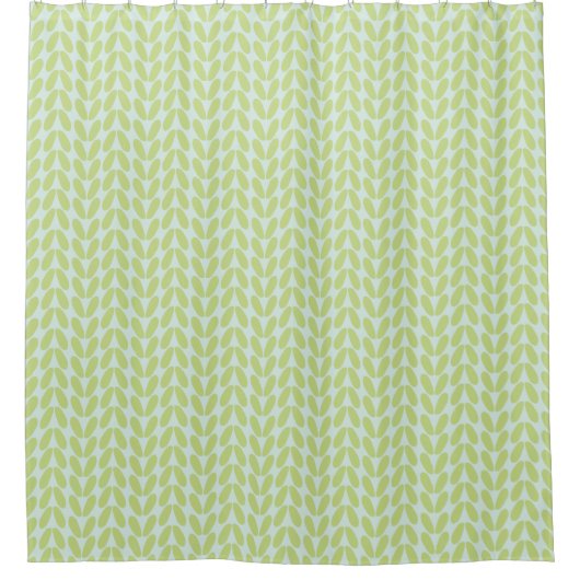 Rideaux De Douche Élégant Vert Abstrait Feuille Motif Pastel Blue (Devant)
