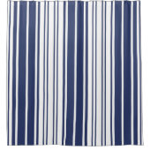 Rideaux De Douche Élégant, vertical, rayures, bleu marine, blanc (Devant)