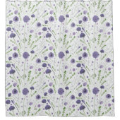 Rideaux De Douche Elégant violet aquarelle Fleurs (Devant)