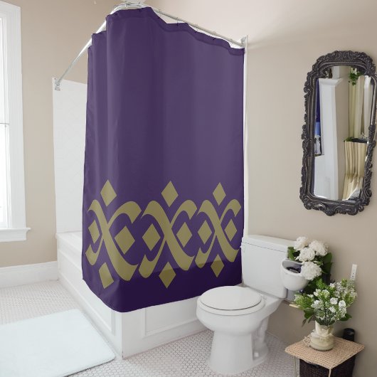Rideaux De Douche Élégant violet et beige foncé