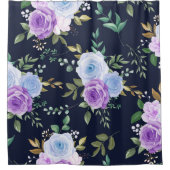 Rideaux De Douche Élégant violet fleuri (Devant)