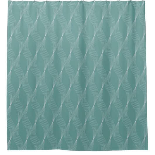 Rideaux De Douche Elegant Waves Weave Motif Vert Arrière - plan | (Devant)