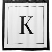 Rideaux De Douche Elegant White & Black Initial Monogram  (Devant)
