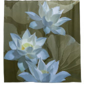 Rideaux De Douche Elegant White Lotus Acrylic Artwork | (Devant)