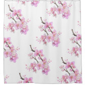 Rideaux De Douche Elégante aquarelle rose fleurs de cerisier (Devant)