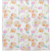 Rideaux De Douche Elégante aquarelle rose vif florale (Devant)