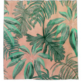 Rideaux De Douche Elégante aquarelle tropicale Feuille | (Devant)