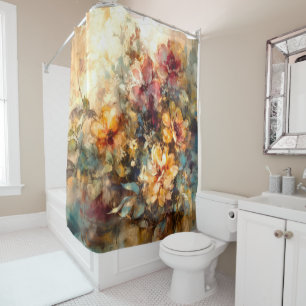 Rideaux De Douche Élégante art floral à l'aquarelle