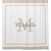 Rideaux De Douche Élégante bordure de nom en script monogramme (Devant)