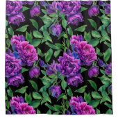 Rideaux De Douche Élégante couleur magenta violet fleurs (Devant)