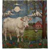 Rideaux De Douche Élégante ferme de vache chic à la campagne (Devant)