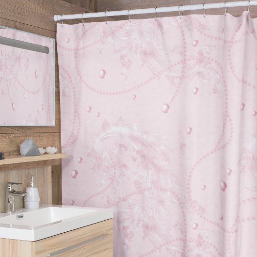 Rideaux De Douche Élégante fille de luxe rose