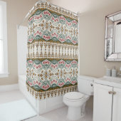 Rideaux De Douche Elégante frontière florale ethnique Boho (En situation)