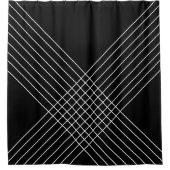 Rideaux De Douche Elégante géométrie tendance sur noir (Devant)