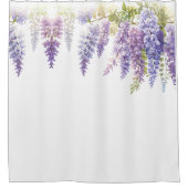Rideaux De Douche Elégante glycine d'aquarelle violette florale (Devant)