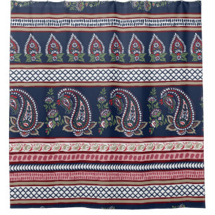 Rideaux De Douche Elégante Marine Paisley : Conception des frontière